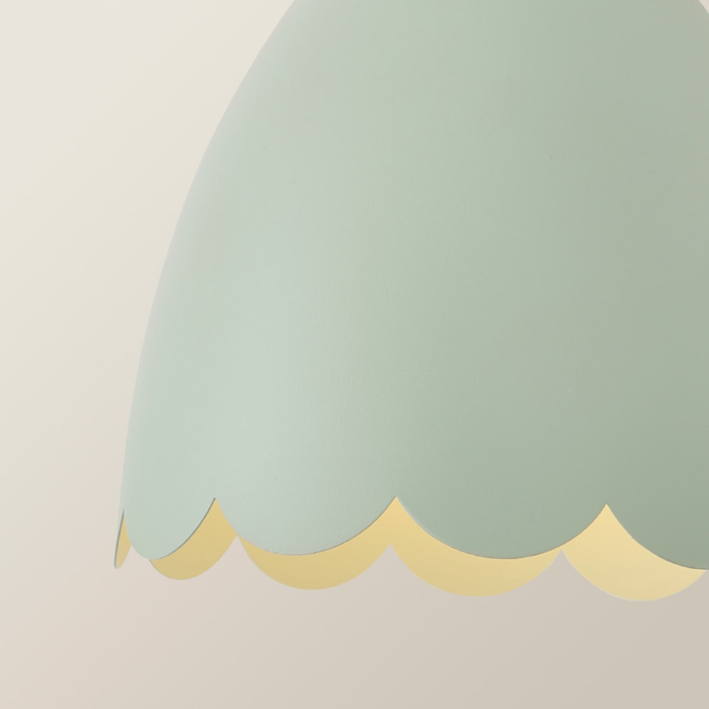 ValueLights Millie Sage Green Scallop Shade Adjustable Wall Light with Bulb Image 3