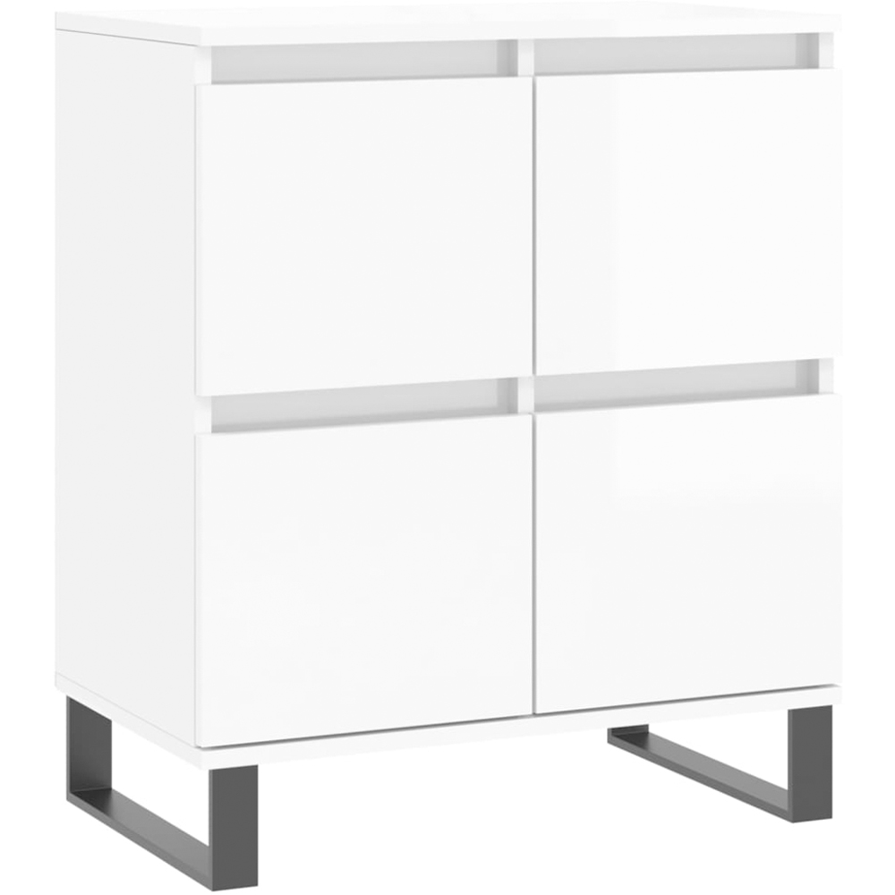 vidaXL 4 Door High Gloss White Sideboard Image 2