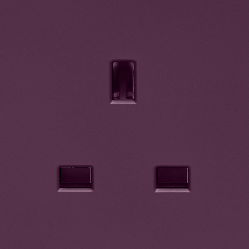 Trendi Switch 1 Gang 13amp Plum Purple Switched Plug Socket Image 2