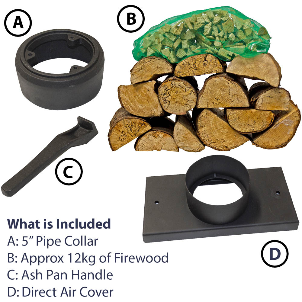 RoyalFire Steel Eco Multifuel Stove 5kW with Firewood Starter Kit Image 4