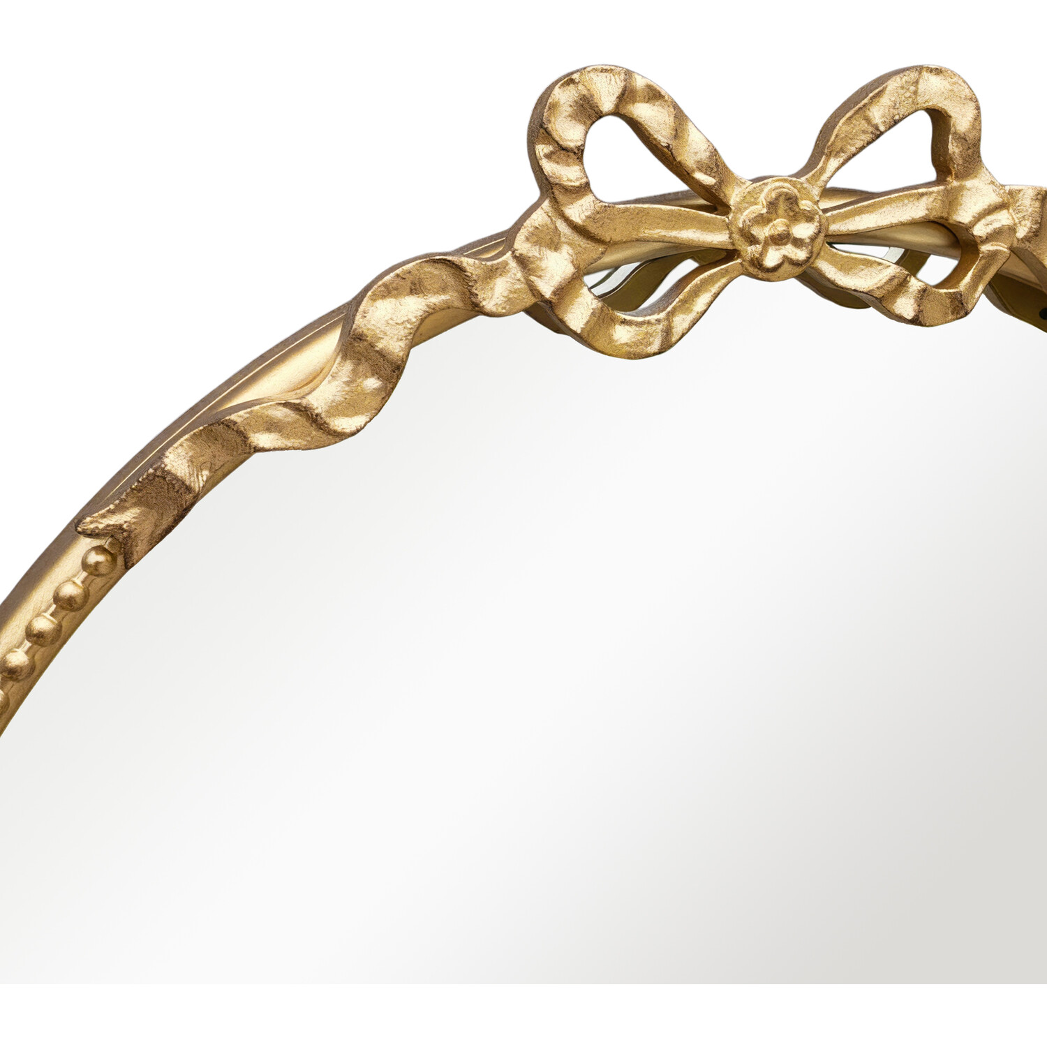 Bow Beaded Metal Dress Mirror Gold Image 7
