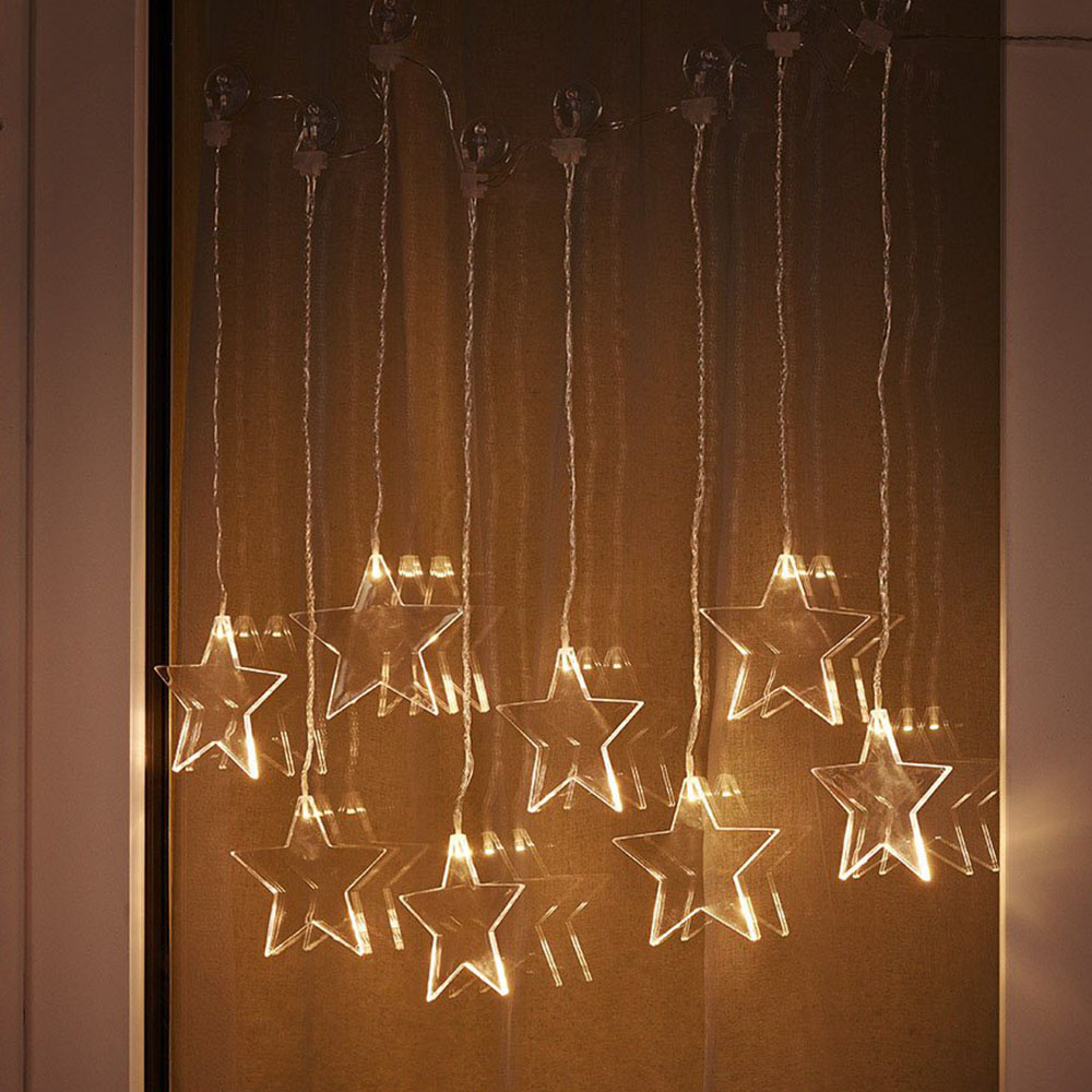 Wilko Battery Operated Star Curtain Lights Image 1