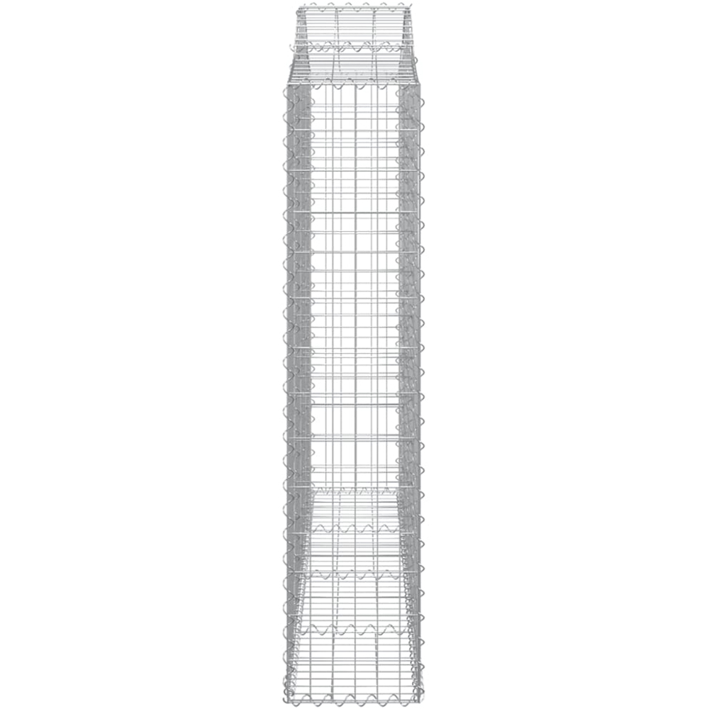 vidaXL Silver Galvanised Iron Arched Gabion Basket 140/160 x 30 x 200cm Image 3
