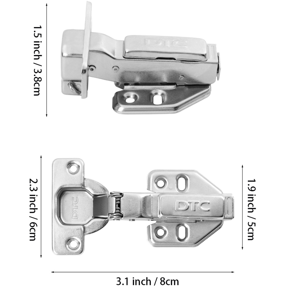 Living and Home 3.8cm C80 Soft Close Hydraulic Damping Hinges 2 Pack Image 8