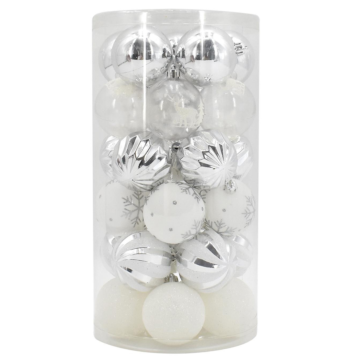 Frosted Fairytale White Baubles 30 Pack Image