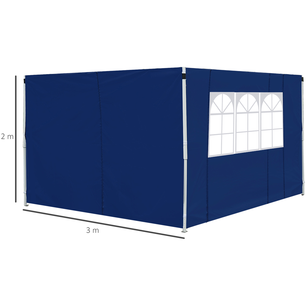 Outsunny 3m Blue Gazebo Interchangeable Side Panel Image 7