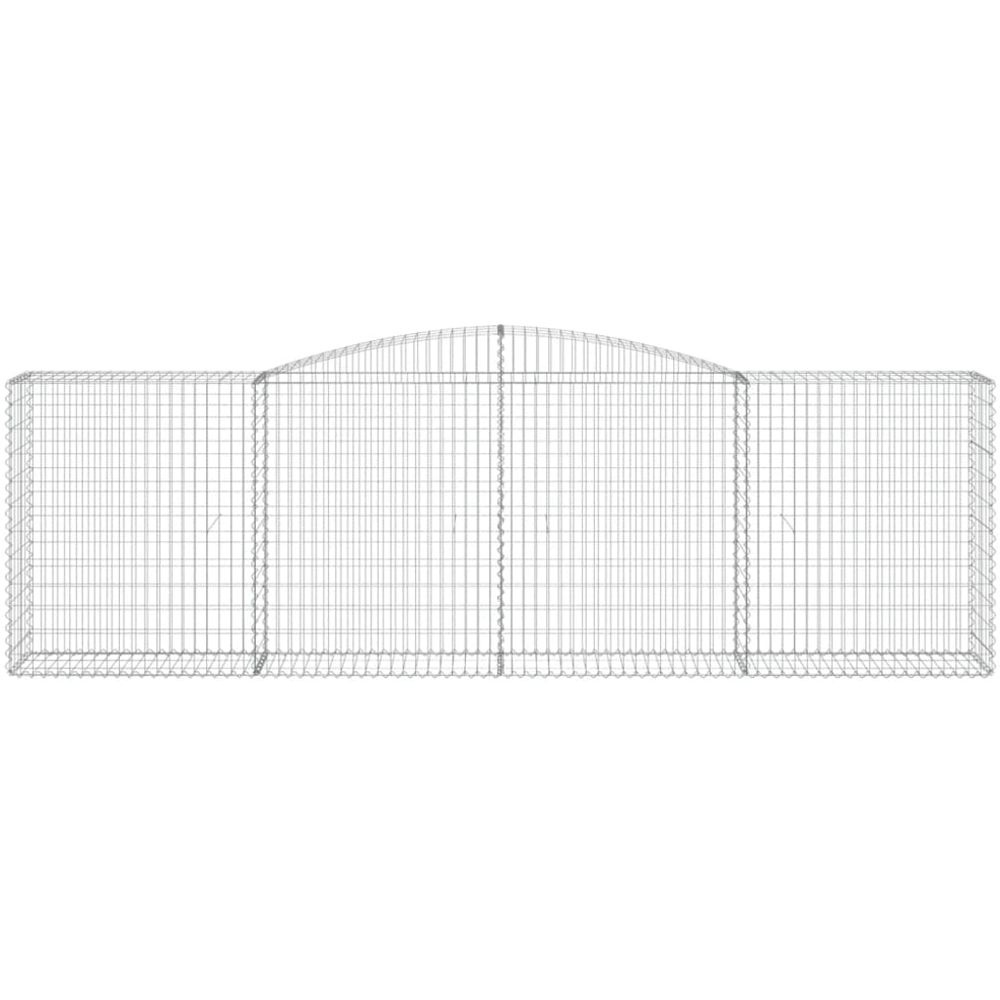 vidaXL Silver Galvanised Iron Arched Gabion Basket 400 x 50 x 120/140cm 9 Pack Image 2