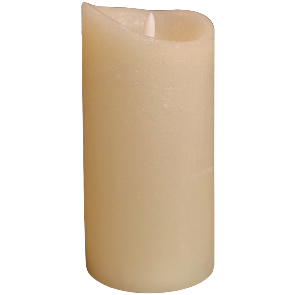 Premier Cream Flicker Bright Candle with Timer 18cm Image 1