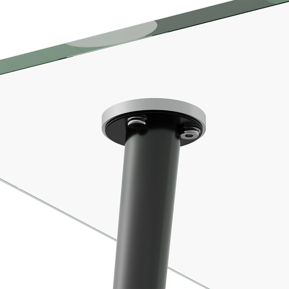 Living and Home 4 Seater Glass Top Dining Table Black Image 6