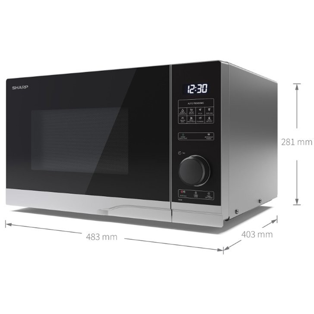 Sharp SP2541 Silver 25L Solo Digital Microwave 900W Image 7