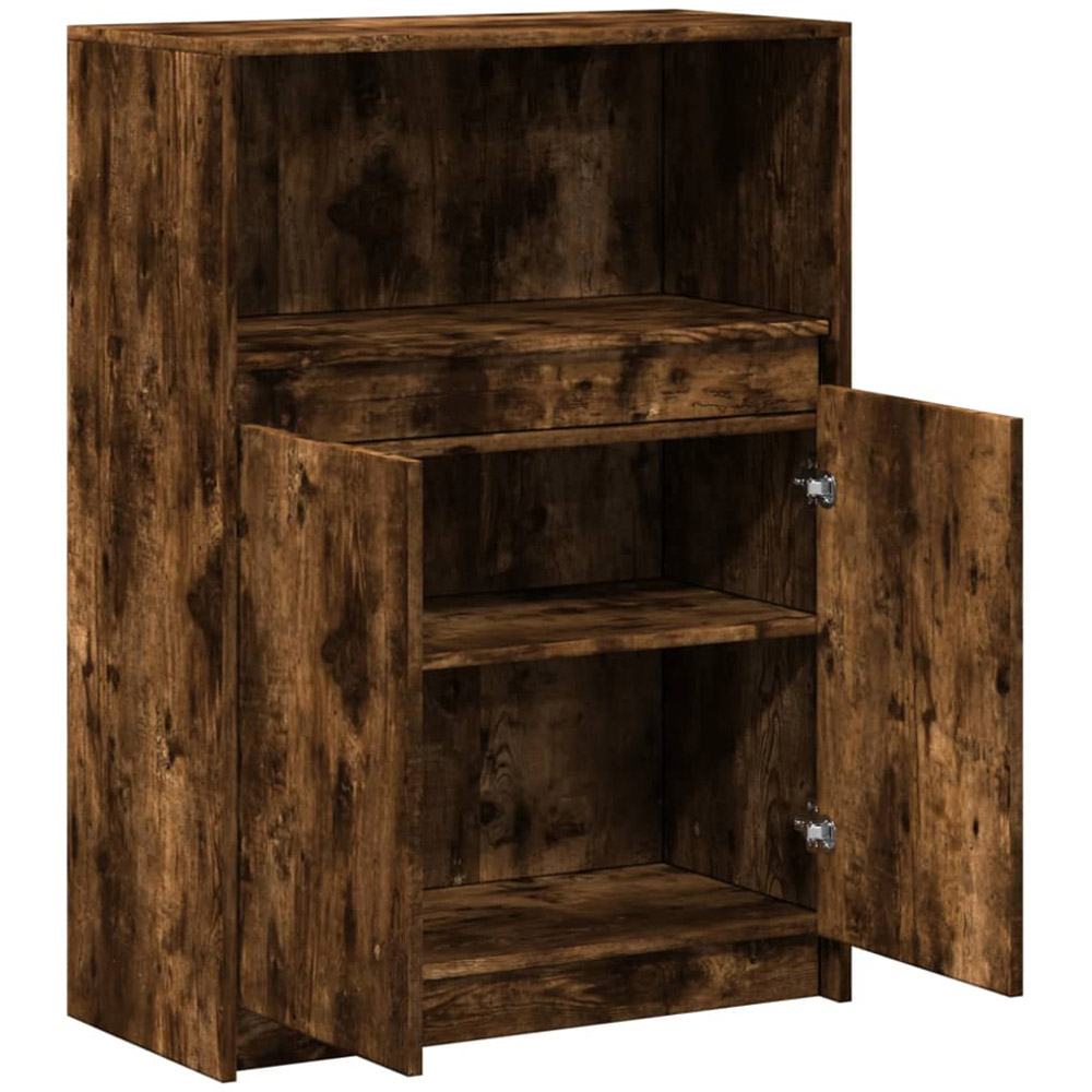 vidaXL 2 Door Single Shelf Smoked Oak Sideboard with RGB LED Lights Image 7