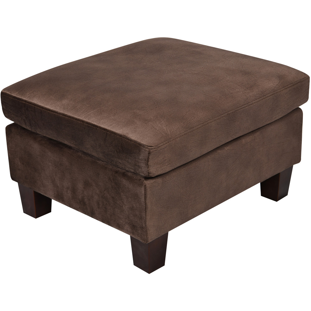 Brooklyn Brown Brushed Velvet Footstool Image 2