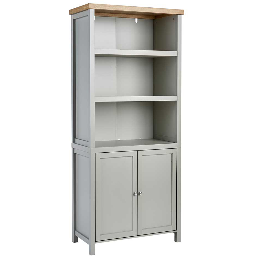 Home Source Avon 3 Tier 2 Door Grey Bookcase Image 2
