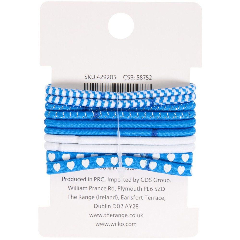 Pack of 10 Hair Elastics Blue Image 2