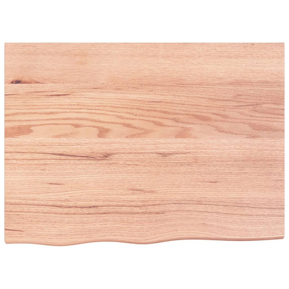vidaXL 80cm Light Brown Treated Solid Oak Wood Floating Wall Shelf Image 3
