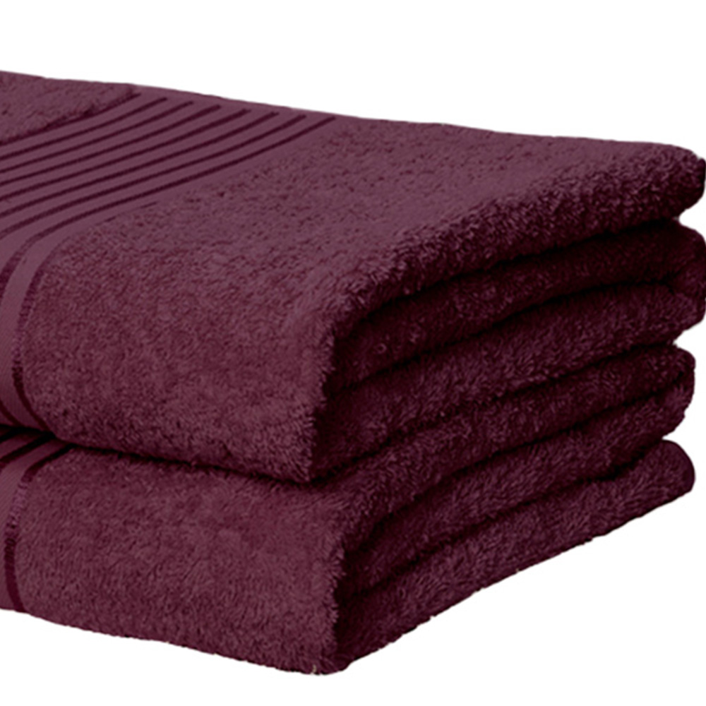 Rapport Home Windsor Pure Cotton Purple Bath Sheet Set of 2 Image 3