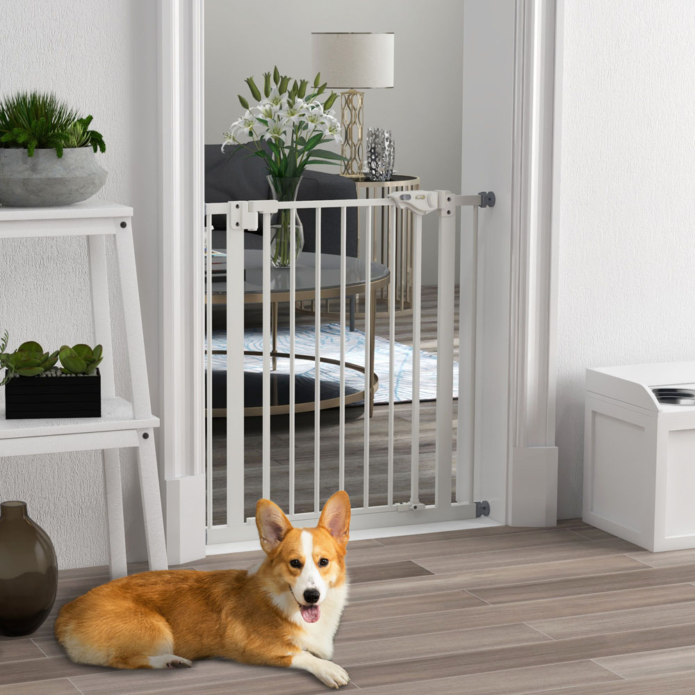 PawHut White 74-80cm Pet Safety Gate Image 2