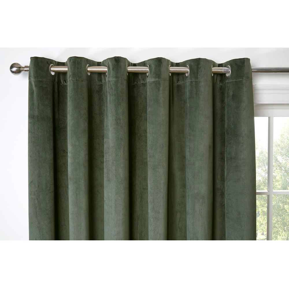 Divante Vermont Velvet Blackout Curtains - Olive / 168cm / 229cm Image 2