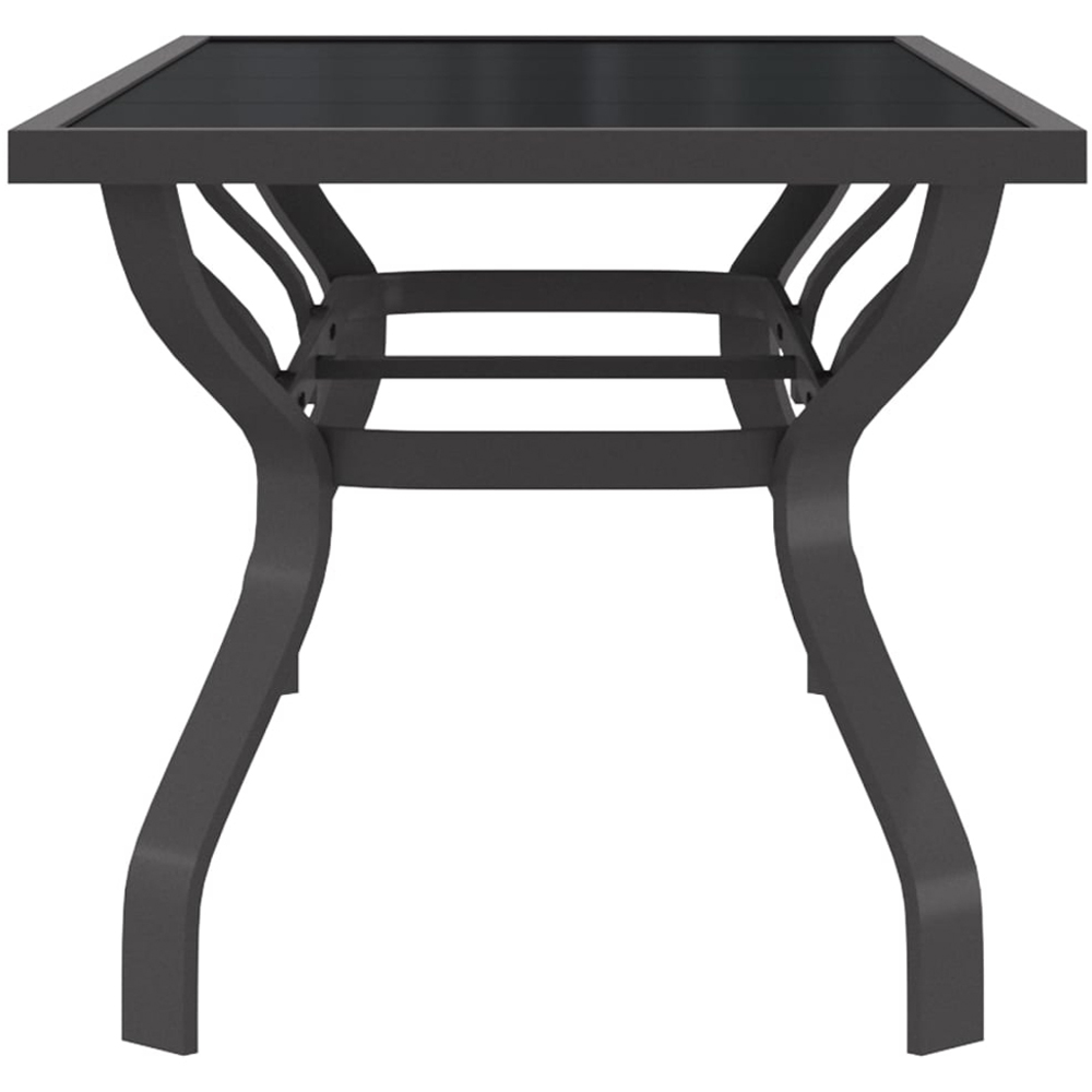 vidaXL 6 Seater Metal Rectangular Garden Dining Table Grey and Black Image 4