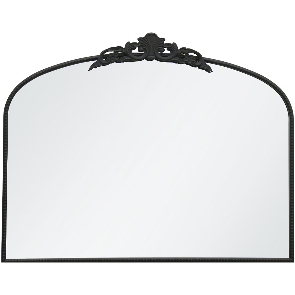 The Crown Black Arched Metal Wall Mirror 102 x 80cm Image 1
