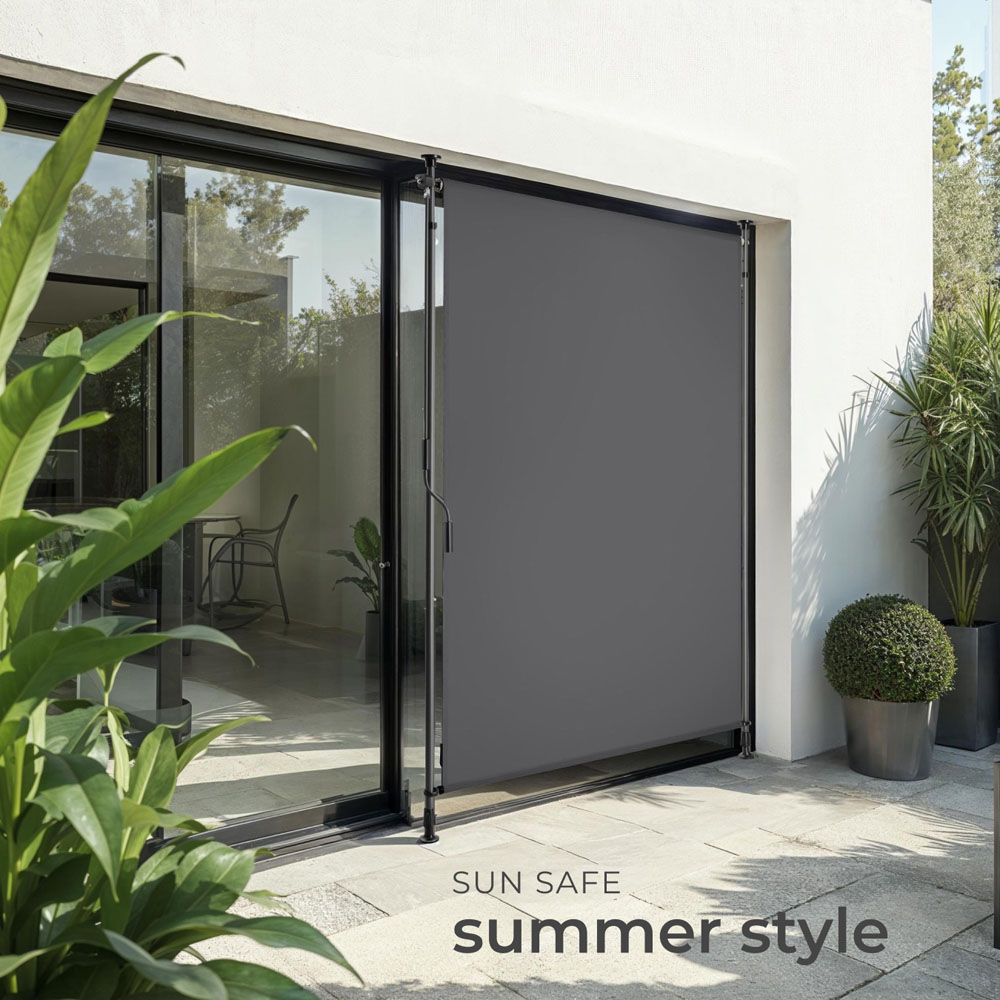 tectake Taija Dark Grey Retractable Awning with Hand Crank 3.1 x 1.08m Image 7