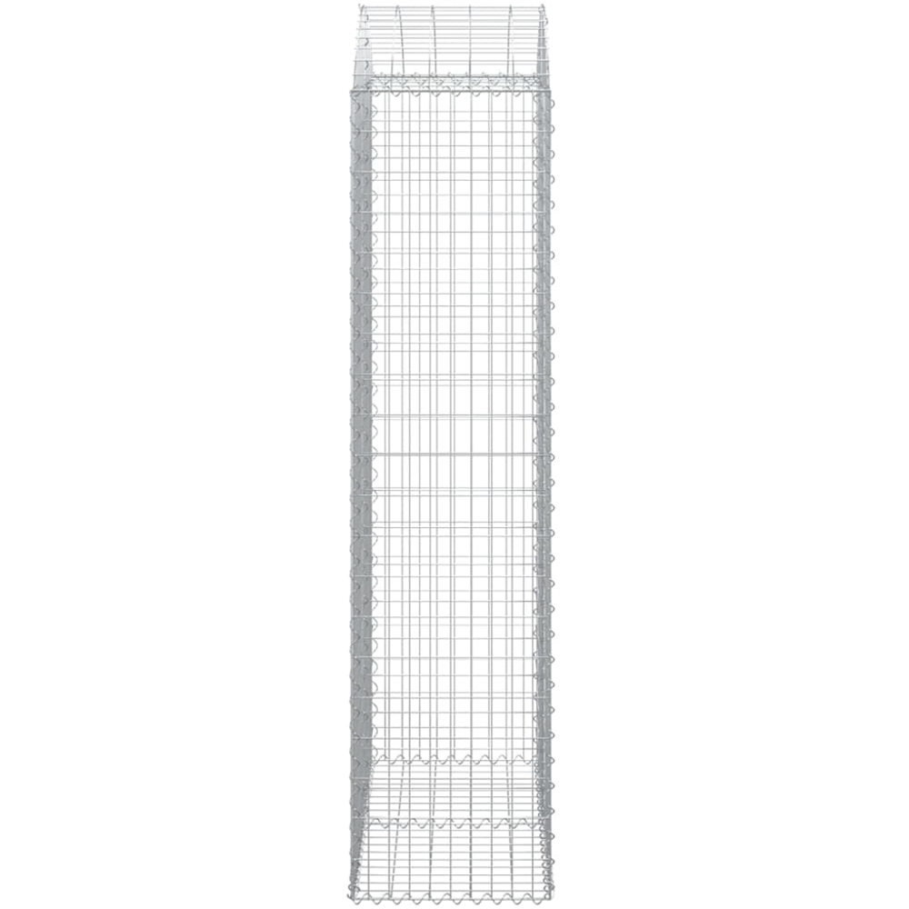vidaXL Silver Galvanised Iron Arched Gabion Basket 100 x 50 x 200/220cm Image 2