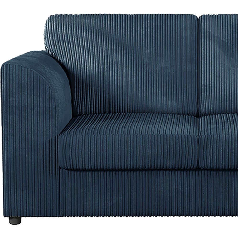 Luxor 4 Seater Navy Blue Jumbo Cord Full Back Sofa Suite Image 3