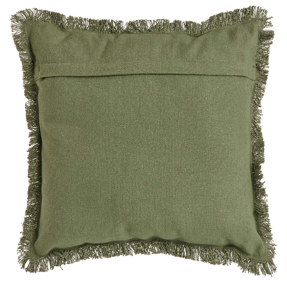 Wilko Fringe Green Woven Cushion 43 x 43cm Image 2