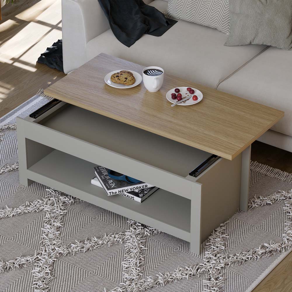 Vida Designs Arlington Grey Sliding Top Coffee Table Image 6