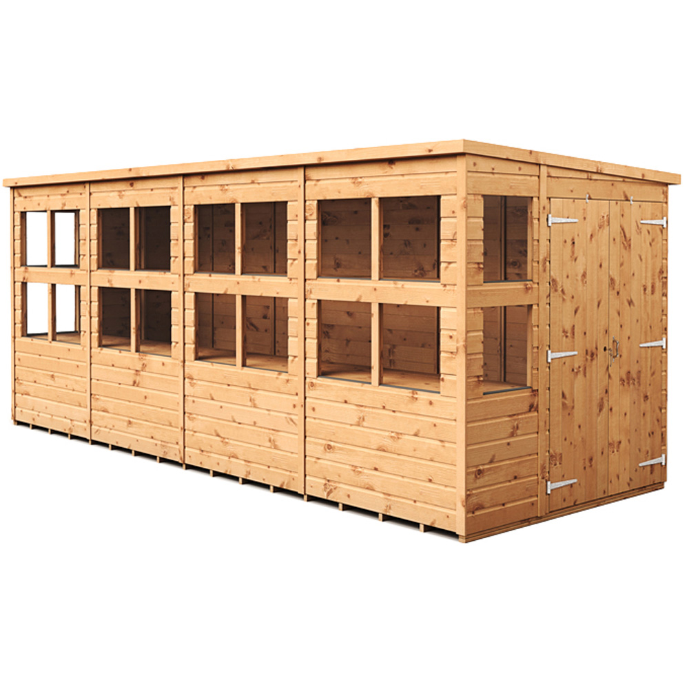 Empire Sheds 16 x 6ft 2 Door Dipped Treated Tongue and Groove Pent Potting Shed Image 1