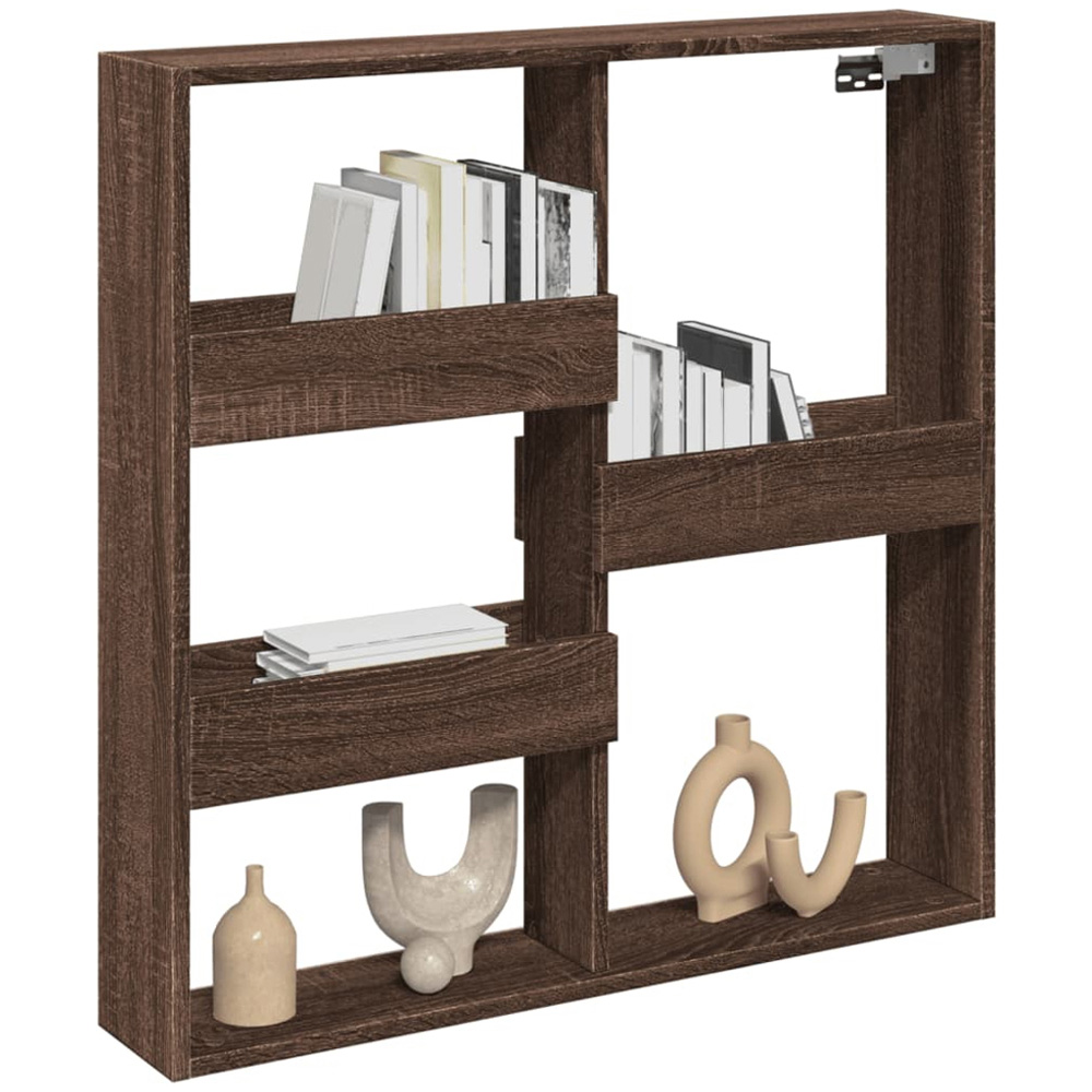 vidaXL 5 Shelf Brown Oak Wall Cabinet Image 3