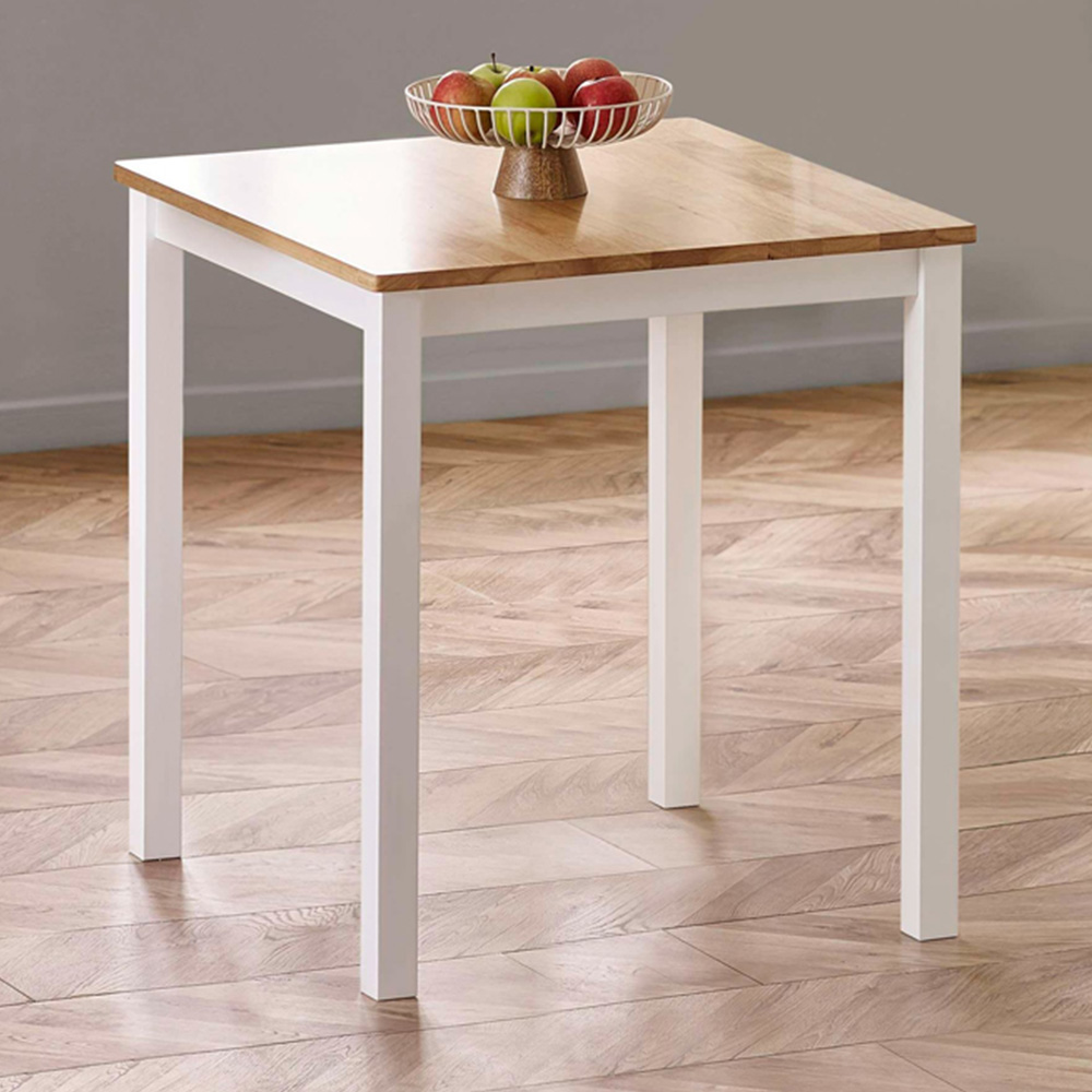 Julian Bowen Linwood 2 Seater White and Oak Dining Table Image 1