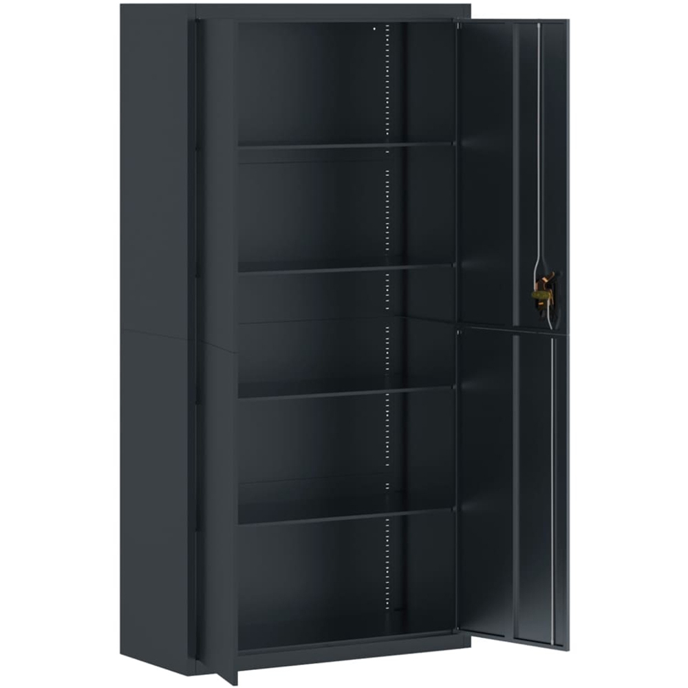 vidaXL 2 Door Anthracite Steel Archive Cabinet Set of 2 Image 7