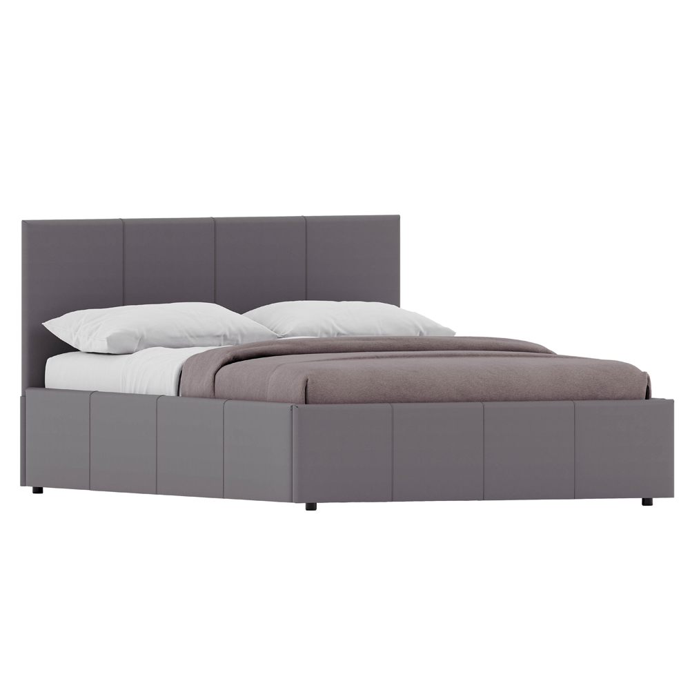 Vida Designs Lisbon Small Double Grey Ottoman Faux Leather Bed Frame Image 2