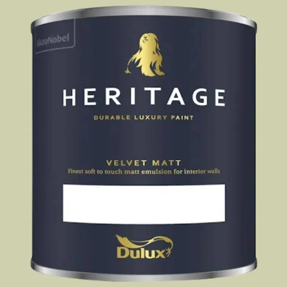 Dulux Heritage Walls and Ceilings Pale Olivine Velvet Matt Emulsion Paint 1L Image 2