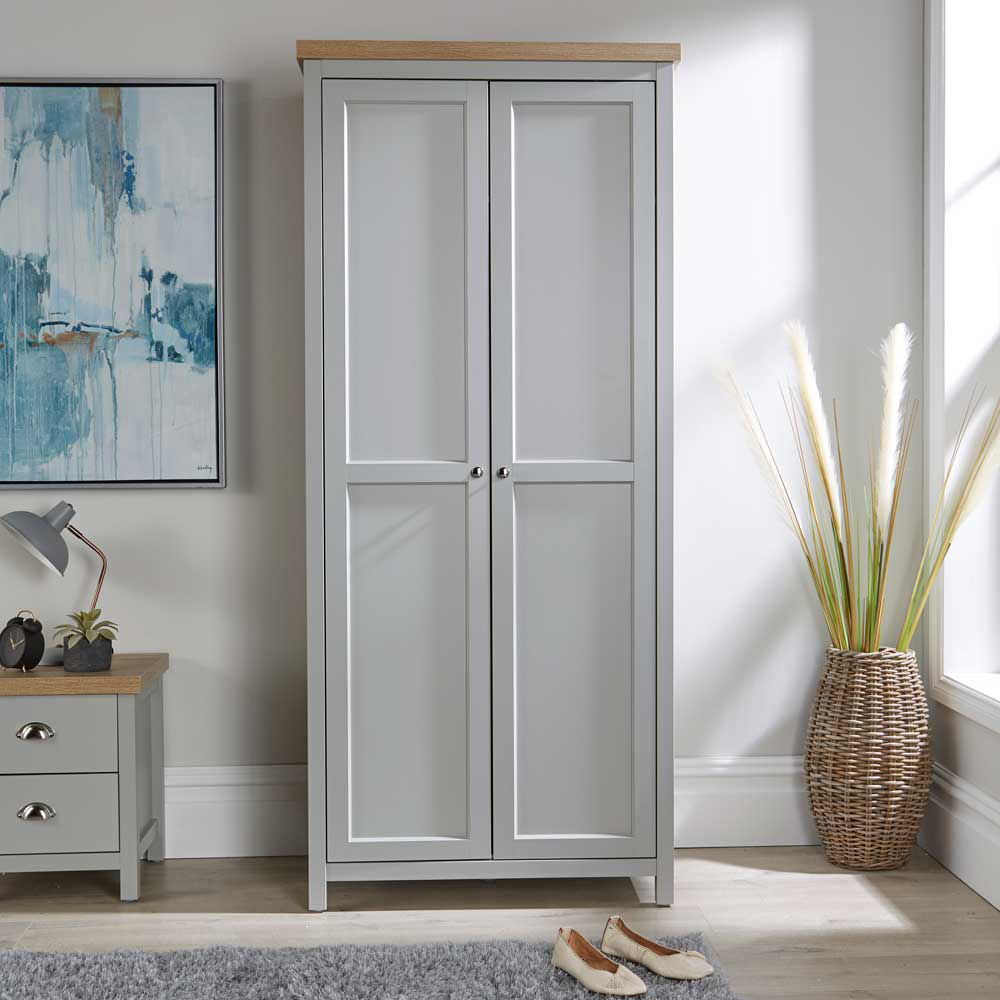 Home Source Avon 2 Door Grey Wardrobe Image 7