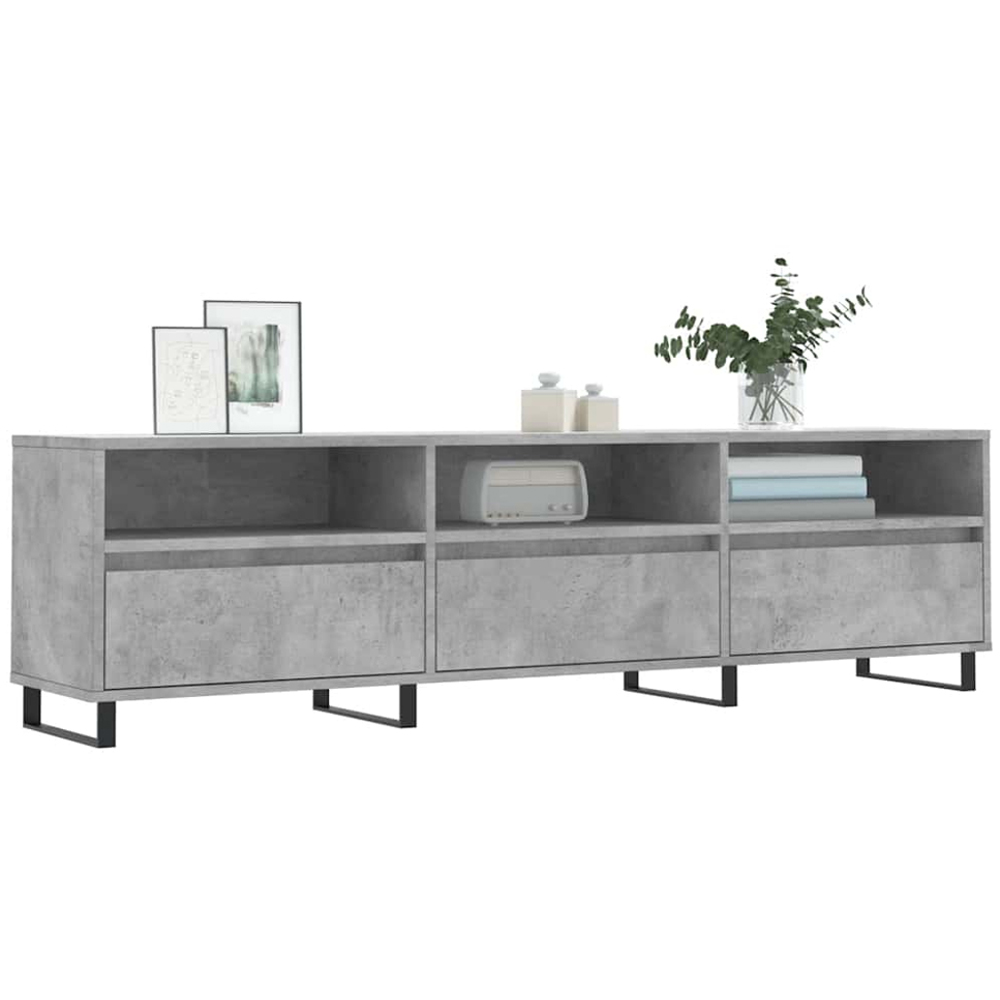 vidaXL 3 Door 3 Shelf Concrete Grey TV Cabinet Image 3