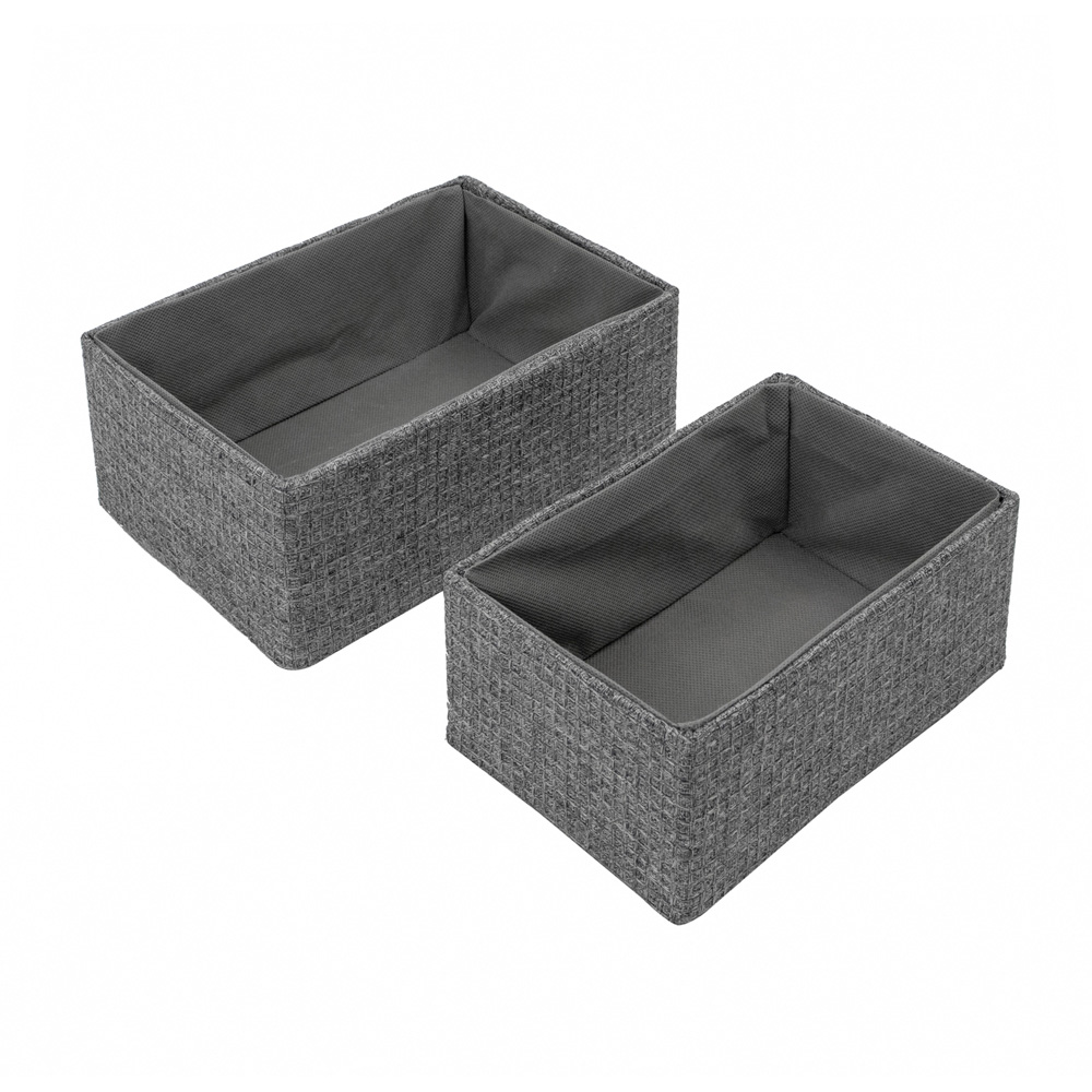 JVL Chroma Grey Rectangular Storage Basket 2 Pack Image 4
