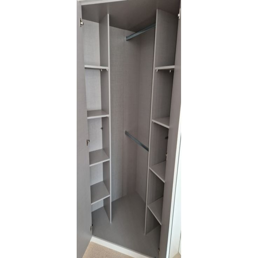 TJ'S Omega 2 Door Oak Mirrored Corner Wardrobe Image 4