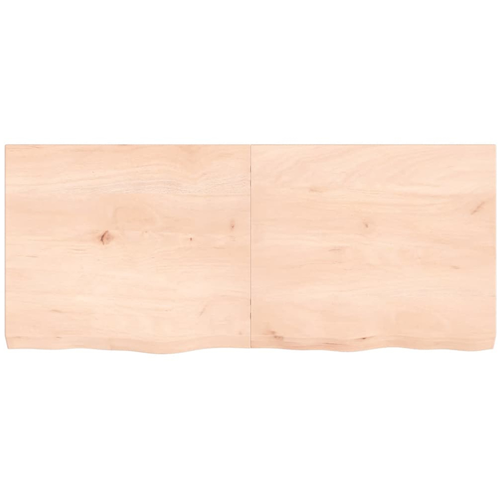 vidaXL 140cm Natural Untreated Solid Oak Wood Floating Wall Shelf Image 2