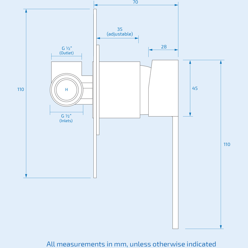 Nes Home Remy Chrome Concealed Valve Mixer Hot and Cold with Basin Modern Tap Image 4
