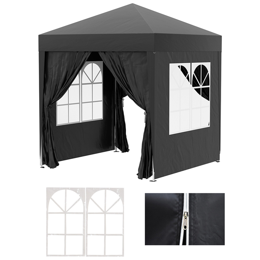 Outsunny 2 x 2m Black Marquee Gazebo Party Tent Image 6