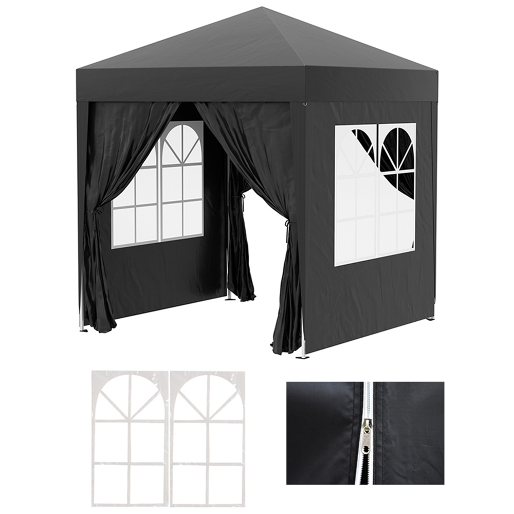 Outsunny 2 x 2m Black Marquee Gazebo Party Tent Image 5