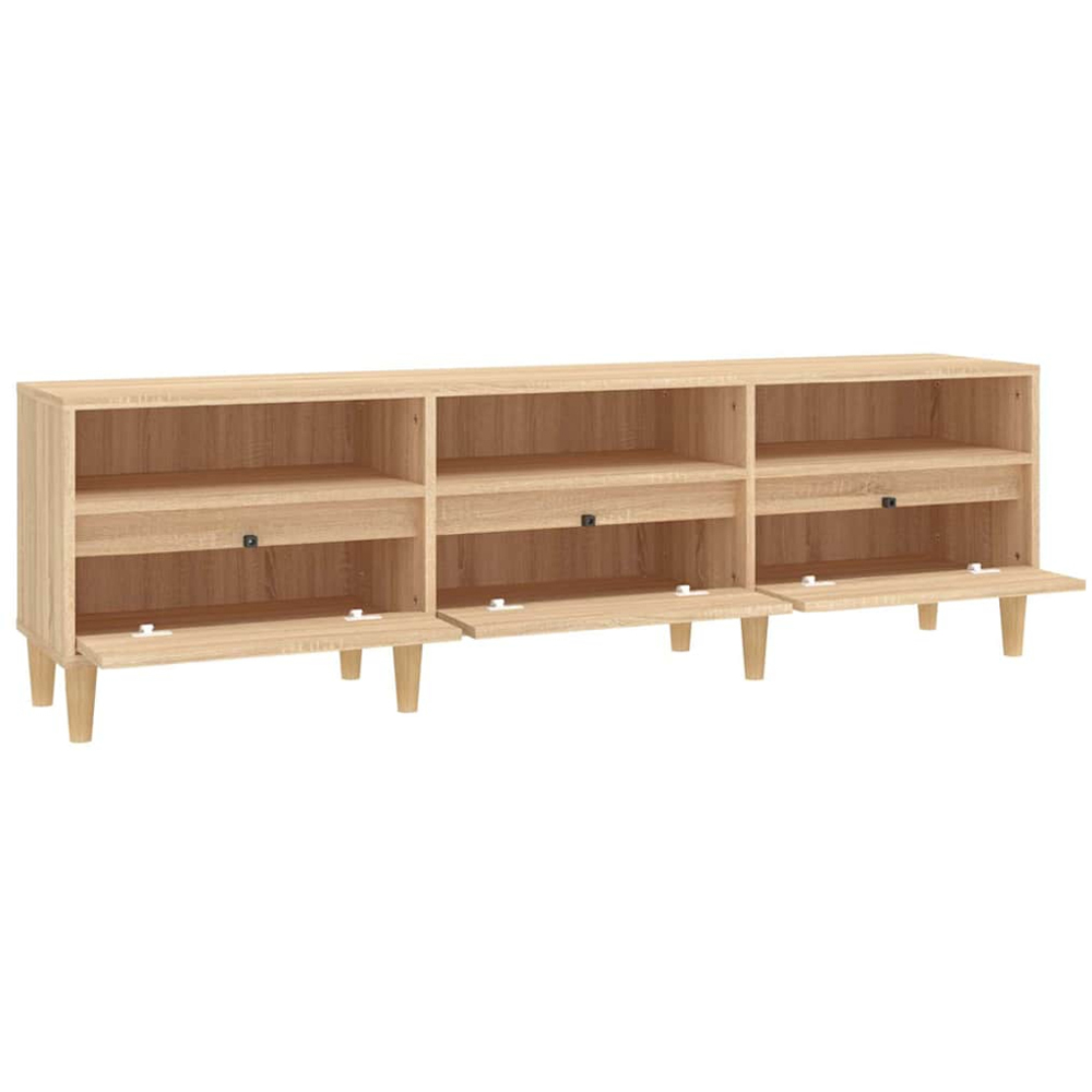 vidaXL 3 Door 3 Shelf Sonoma Oak Wide TV Cabinet Image 7