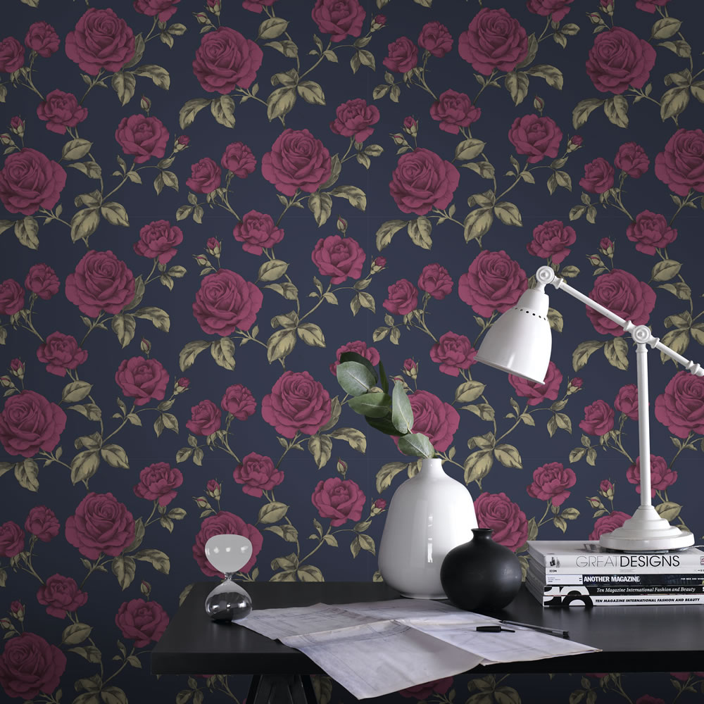 Graham & Brown Boutique Wallpaper Countess Navy Image 2
