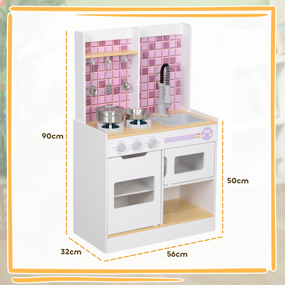 Tommy Toys AIYAPLAY Kids White Kitchen Play Set with Accessories Image 9