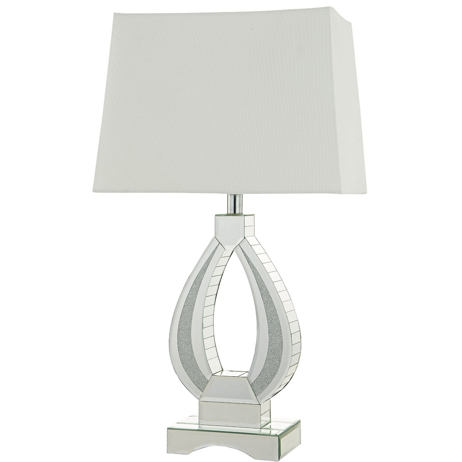 Eternity White Oval Crystal Encased Table Lamp Image 1