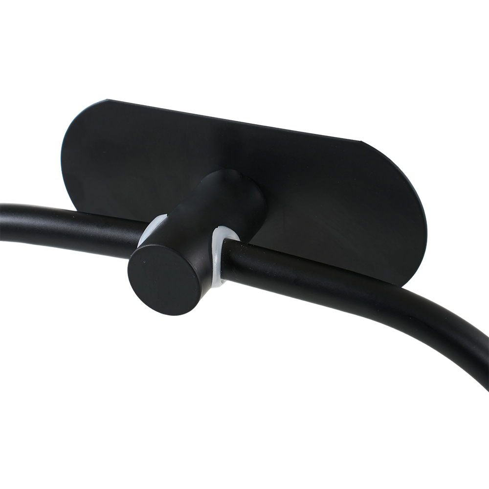 Living and Home Black Self-Adhesive Stainless Steel Oval Towel Ring 20cm Image 5