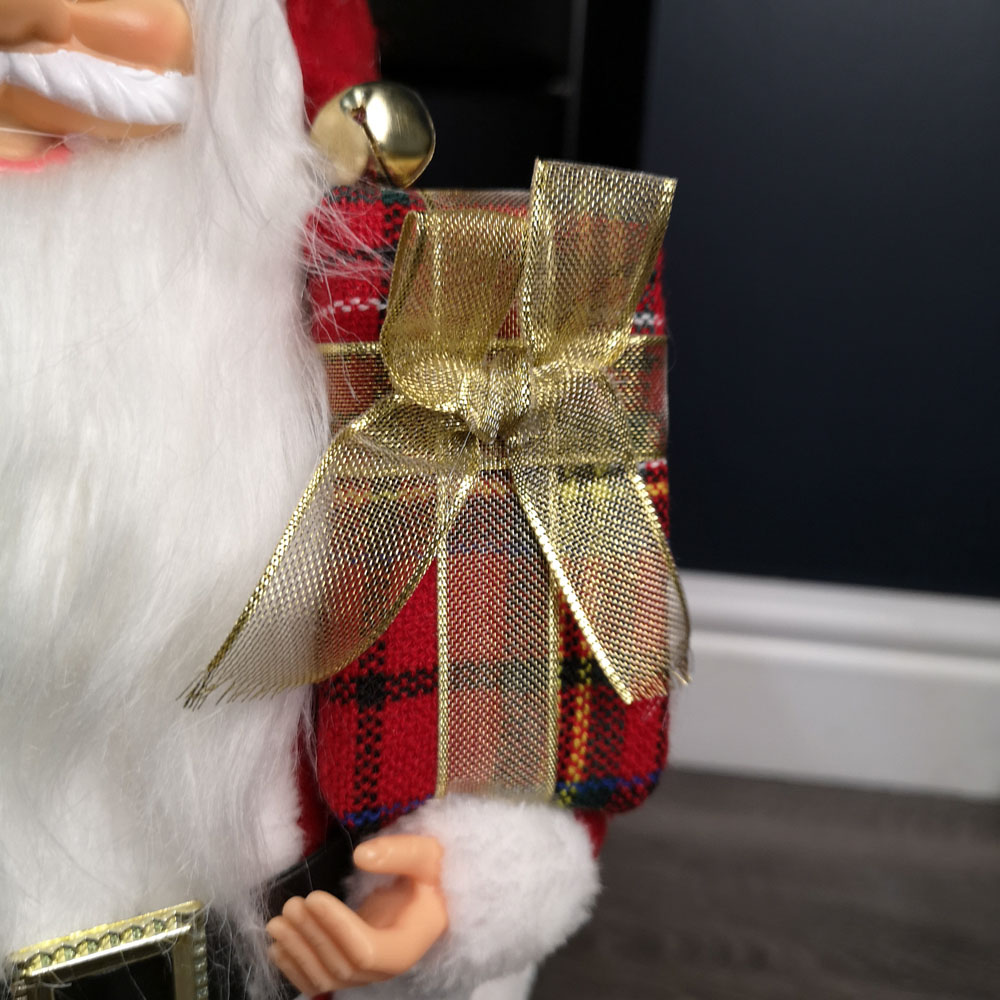 Samuel Alexander Red Standing Santa Claus Christmas Decoration with Present and Green Sack 40cm Image 8