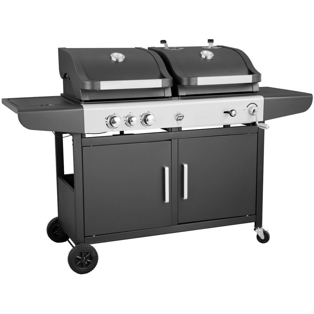 Callow Dual Fuel Gas and Charcoal BBQ with Premium Cover and Rotisserie Image 3